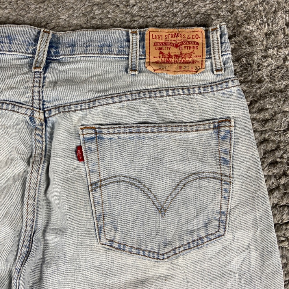 Vintage Levi's 505 Jeans Men 40x30 Blue Denim Regular Fit Straight Leg Faded Y2k
